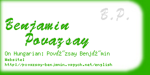 benjamin povazsay business card